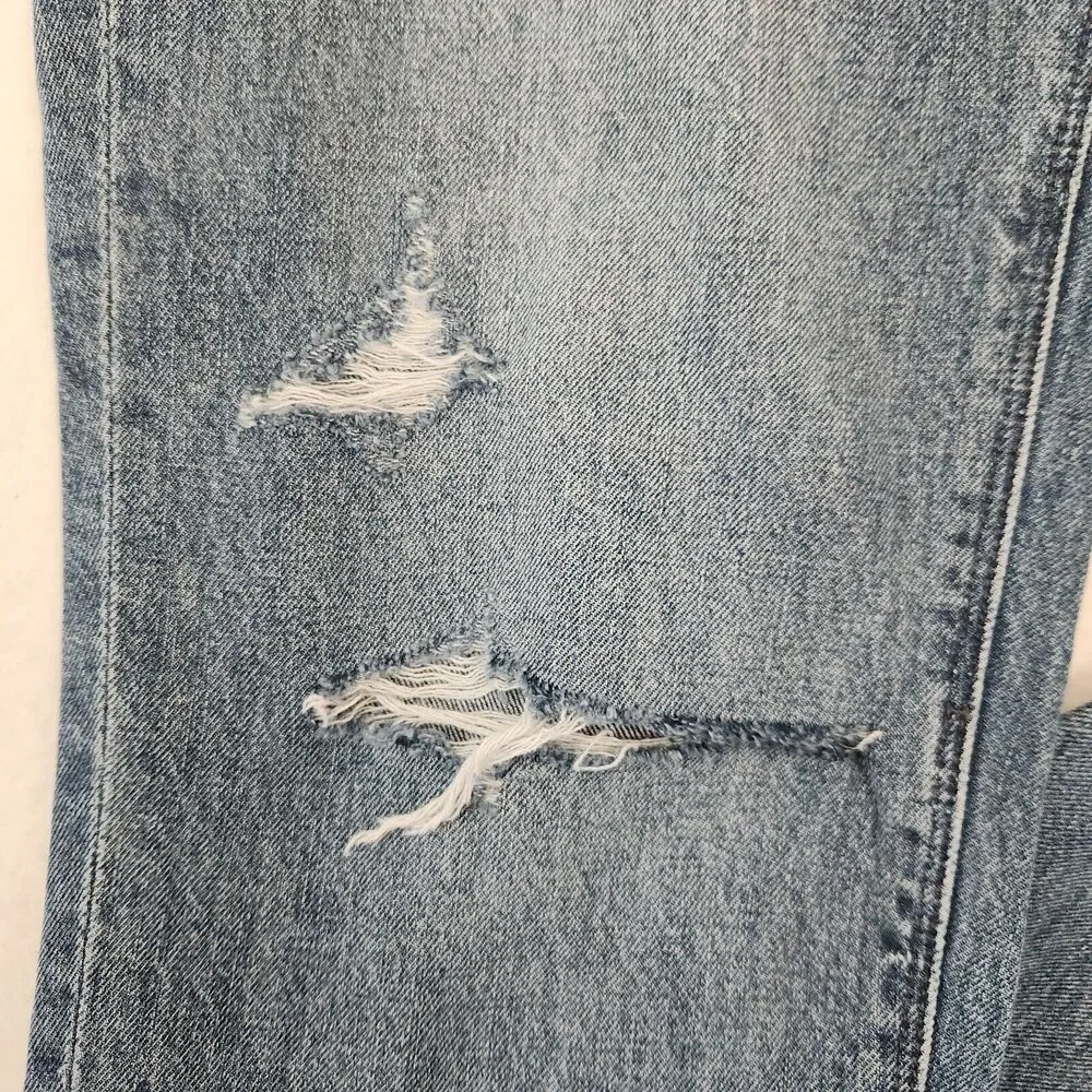 Madewell BoyJean Slim Jeans Womens 26 Mid Rise Distressed Blue‎ Denim NWT
